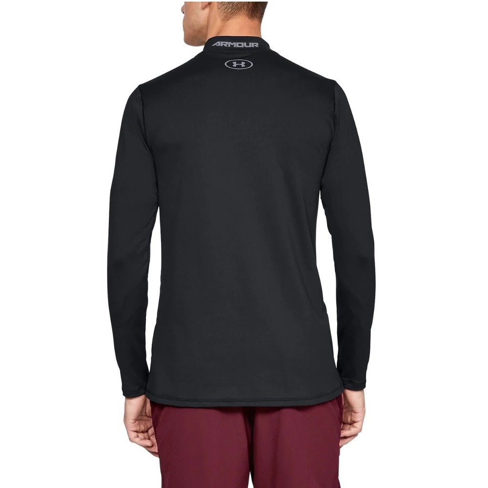 Under Armour ColdGear Mock‎ Neck Fitted Long Sleeve Medium Black Base Layer EUC